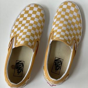Yellow Checkerboard Slip-On Vans